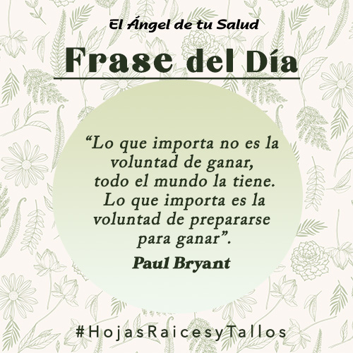 “Lo que importa no es la voluntad de ganar, todo el mundo la tiene. Lo que importa es la voluntad de prepararse para ganar” Paul Bryant