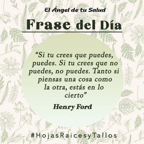 “Si tu crees que puedes, puedes. Si tu crees que no puedes, no puedes. Tanto si piensas una cosa como la otra, estás en lo cierto” - Henry Ford
